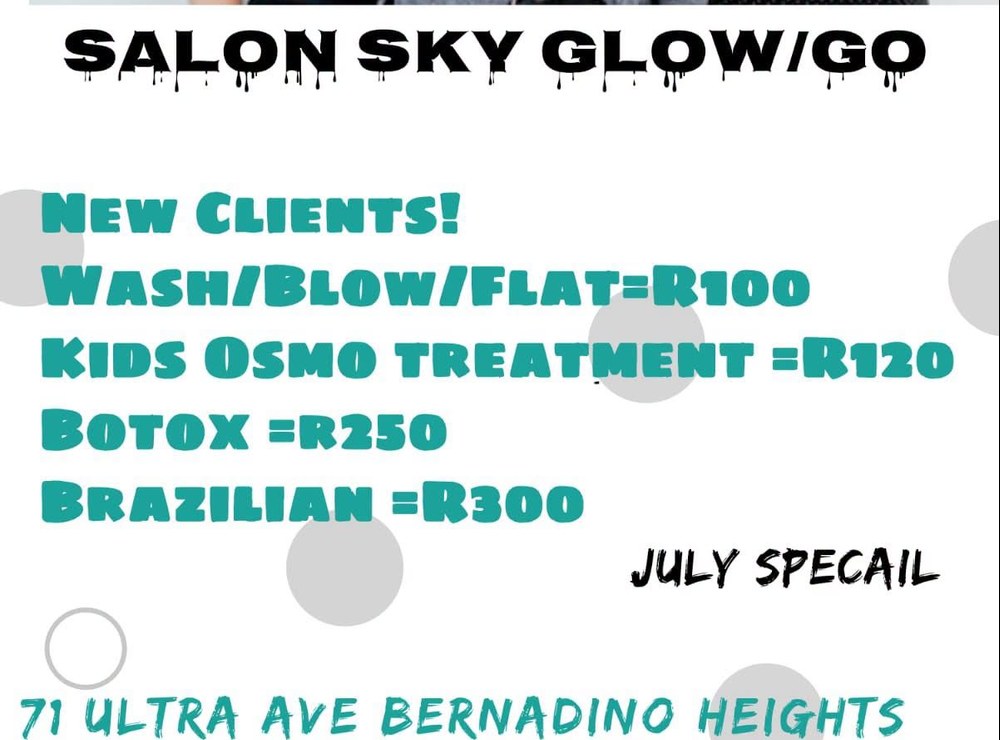 Salon Sky Glow/Go new client special prices